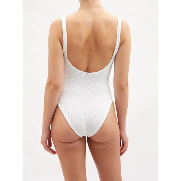 Hunza G Domino Square-Neck One Piece Swimsuit - One Size White - Picture 4 of 6